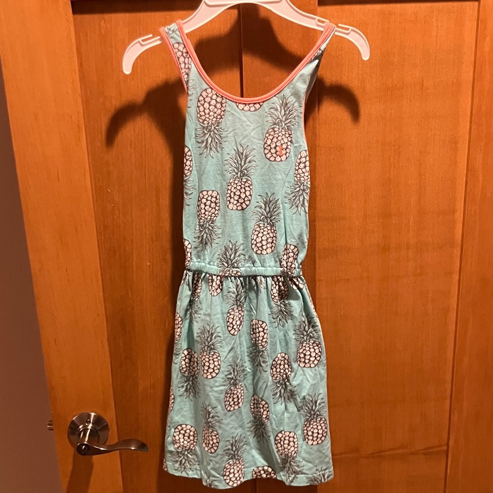 Carters Girls 8 Aqua/melon Pineapple Racerback Sleeveless Skater Dress